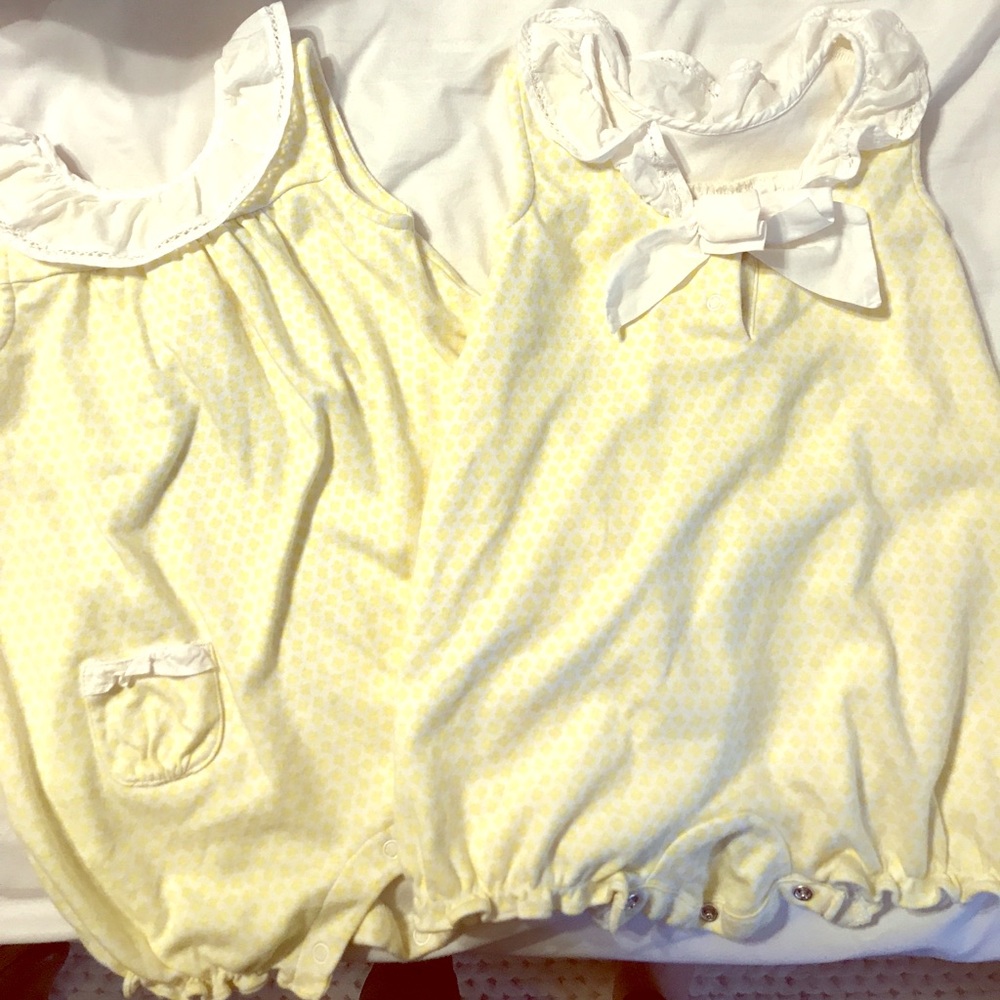 Twin Girls Janie & Jack Rompers