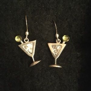 Sterling martini earrings