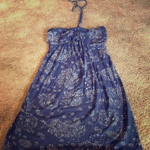 Summer maternity patterned halter dress