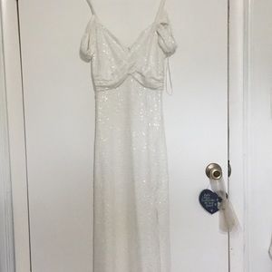 White sequin gown