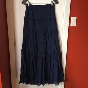Boho maxi skirt in navy blue