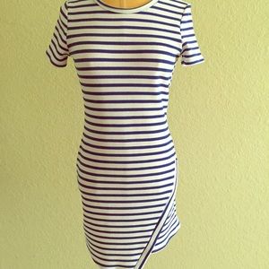 T-shirt Asymmetrical Striped Dress