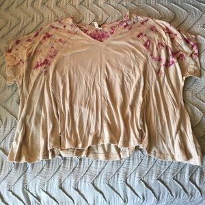 Free People tie-dye shoulder shirt