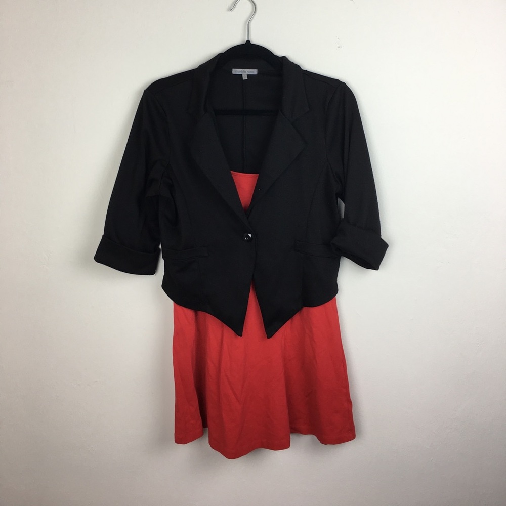 Black 3/4 Sleeve Blazer