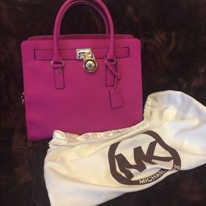 Large micheal kors pink Hamilton bag