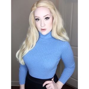 Heather Blue Turtleneck Sweater