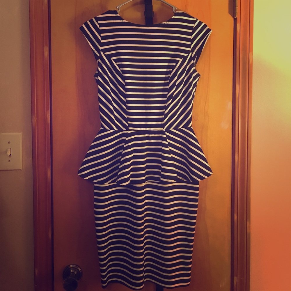 Black and white peplum dress , size XS