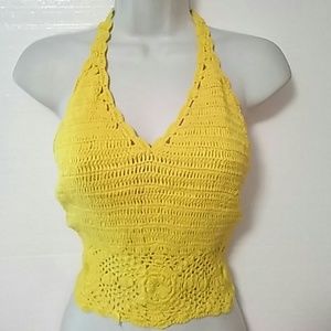 Halter crochet top.