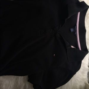 Black Tommy Hilfiger shirt with collar