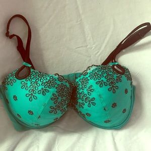 Victoria's Secret 36DD teal and black bra