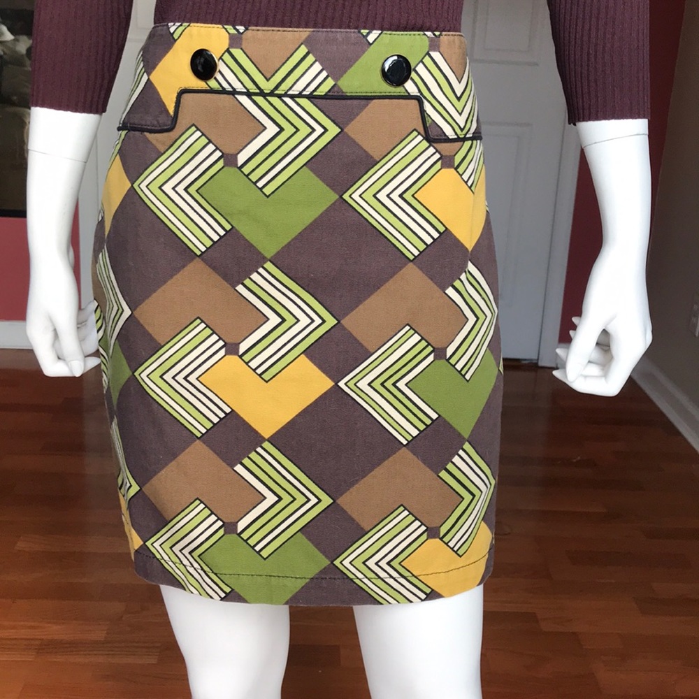 mod 60s 70s vintage retro style shift print skirt