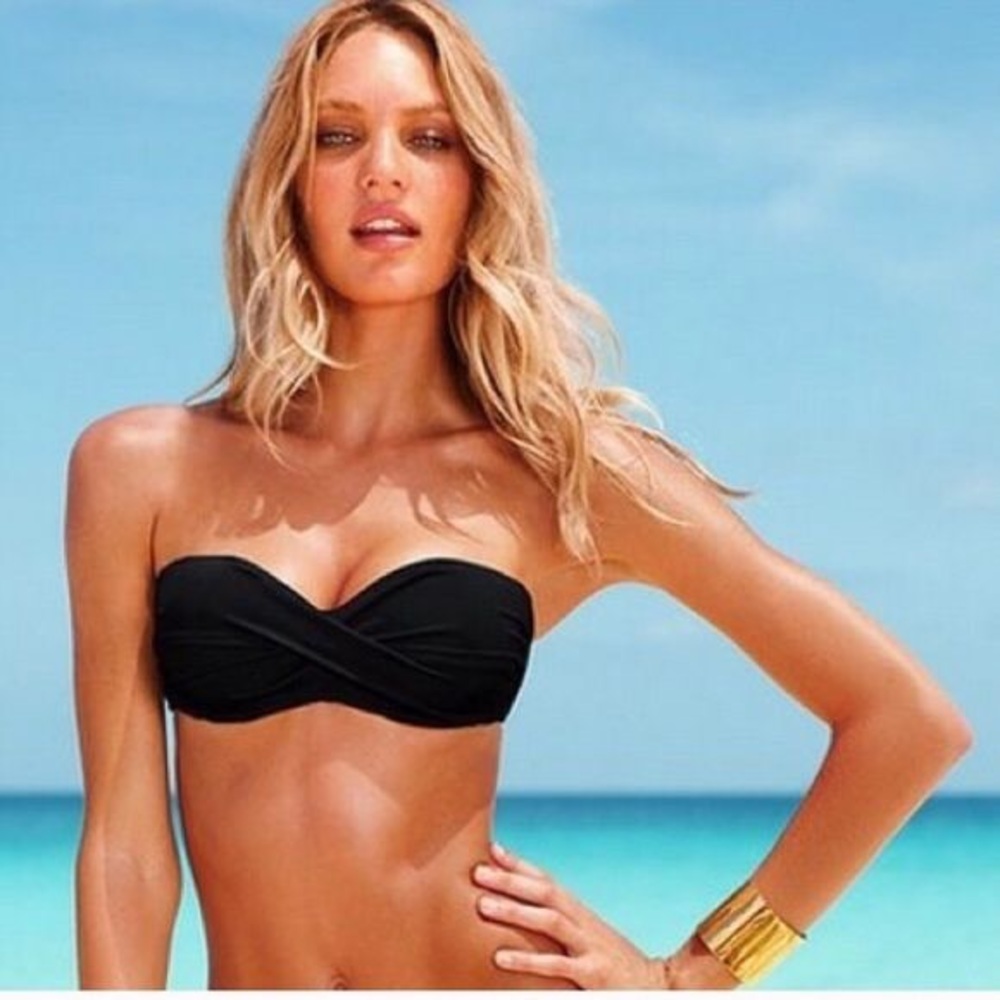 Victoria's Secret Black Twist Bandeau Bikini Top