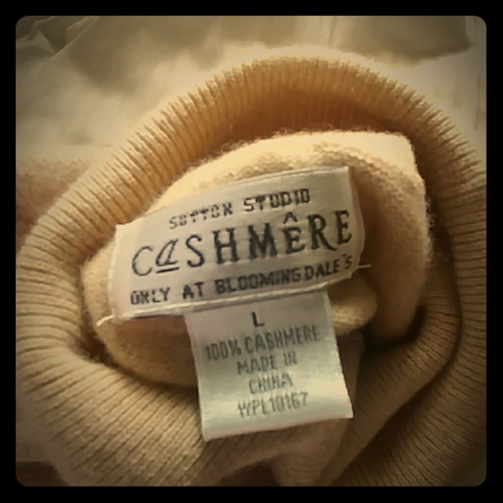 Sutton Studio cashmere turtleneck.