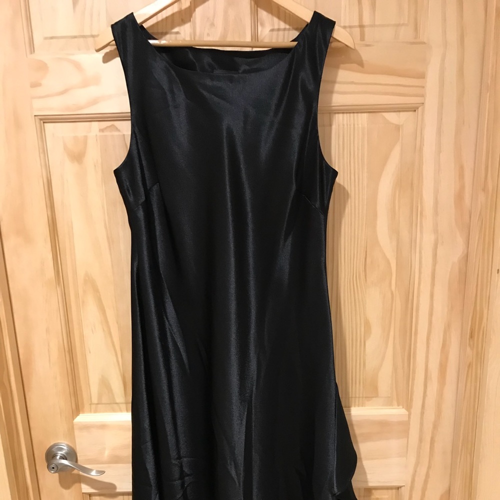 Black satin dress