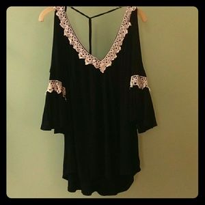 A cold shoulder blouse