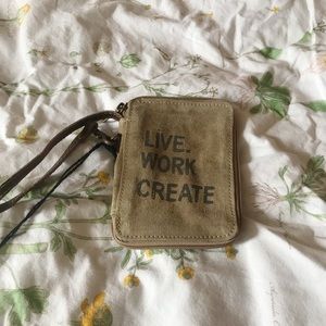 Live, Work, Create Canvas Wallet