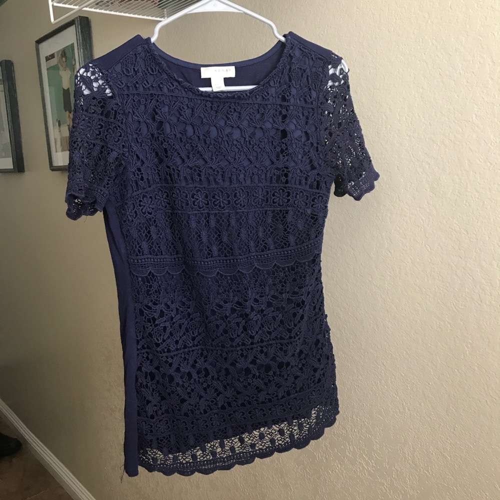 Crocheted navy blue blouse 🌀🌀