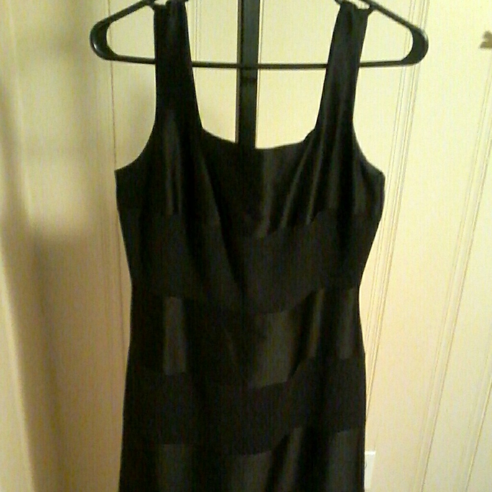 LAUNDRY by Shelli Segal Black Satin/Crepe Dress 8