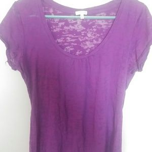 Purple burn out tee