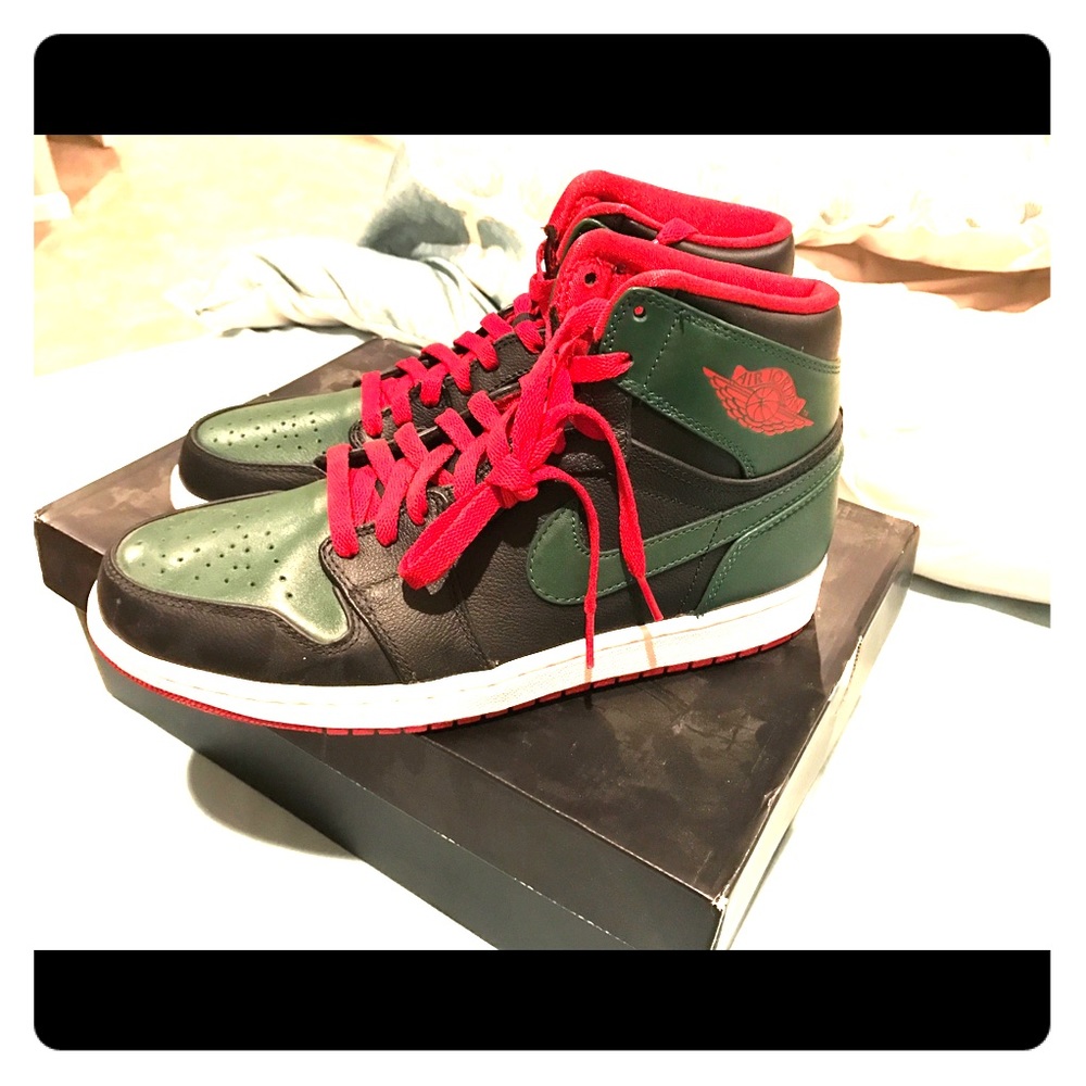Nike Air Jordan Retro 1 Green and Red Gucci