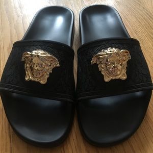 Versace open toe slippers