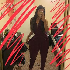 MAROON JUMPSUIT