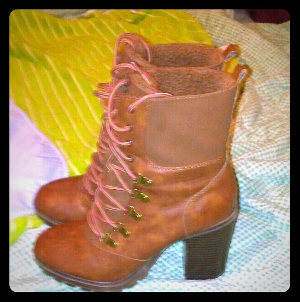 Combat Boots with Heel ..Make me an offer