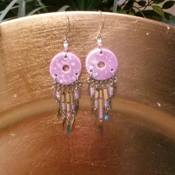 Pink Argentosc compact mirror w/free earrings - Picture 4 of 4