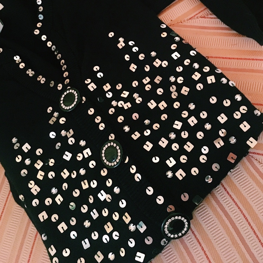 Boston proper sequin cardigan rhinestone Large new