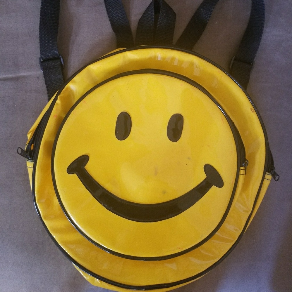 SOLD 90s Smiley Face Mini Backpack
