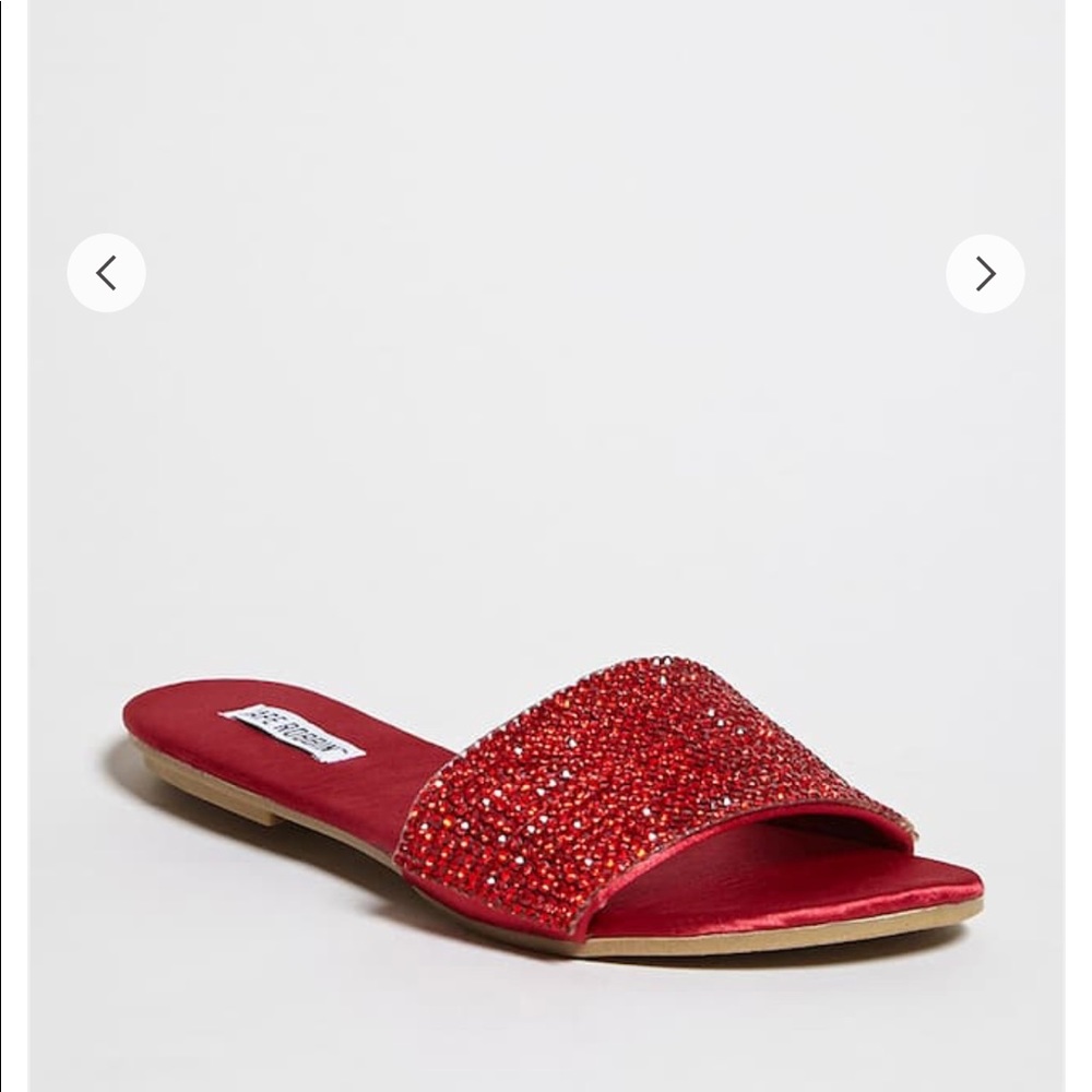 Red rhinestone flats