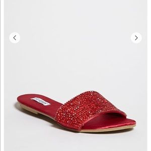 Red rhinestone flats