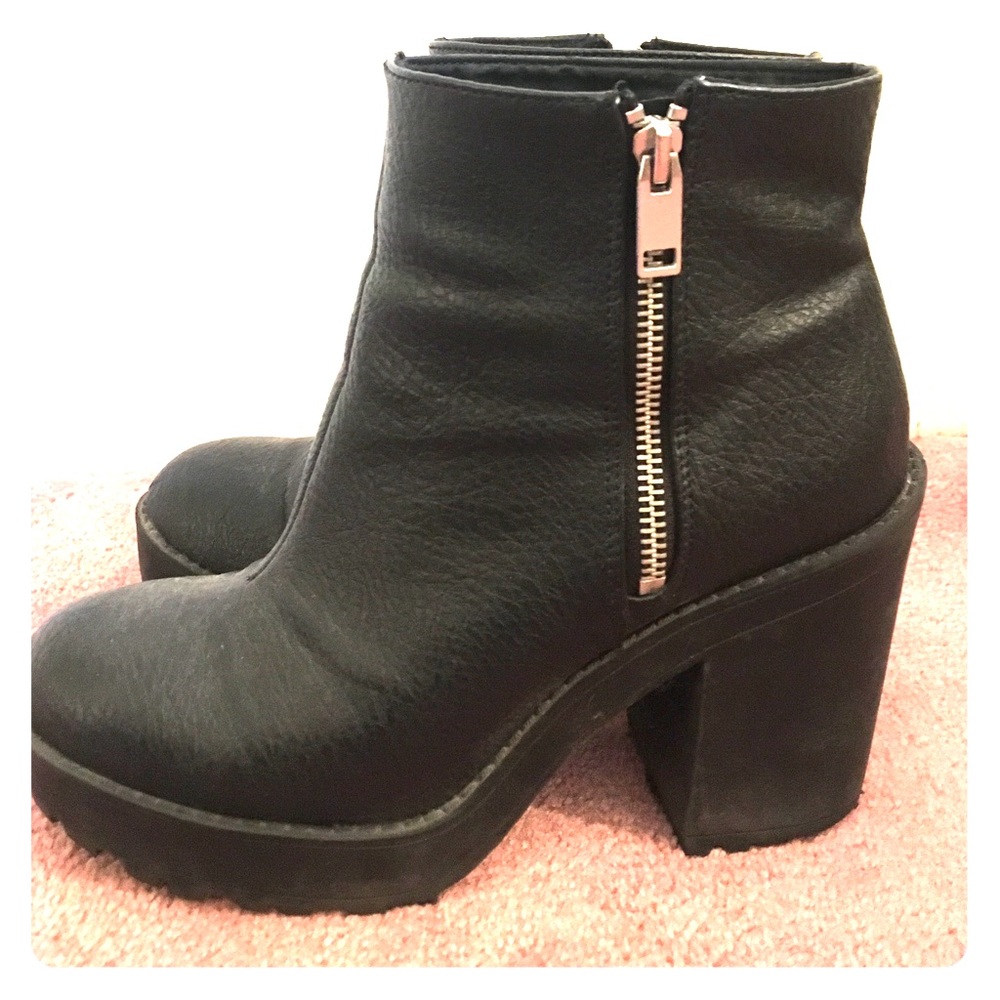 H&M Black Leather Ankle Boots