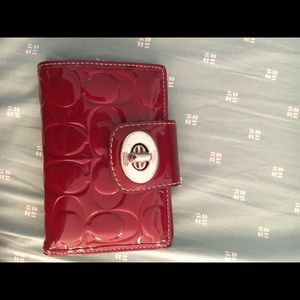 Red wallet coach patent leather!