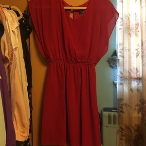 Red cap sleeve dress