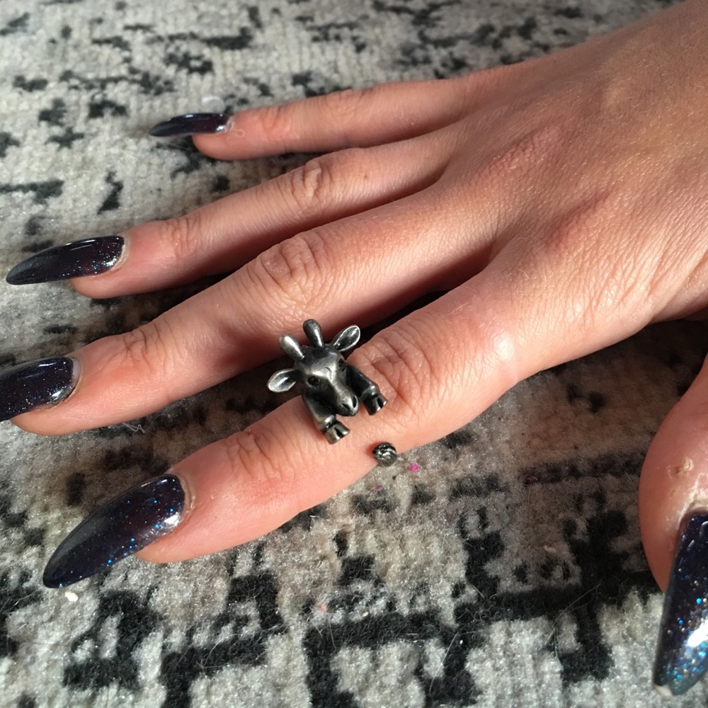 Silver Giraffe Ring Adjustable