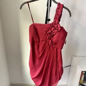 BCBG Max Azria Red one shoulder Asymmetric dress
