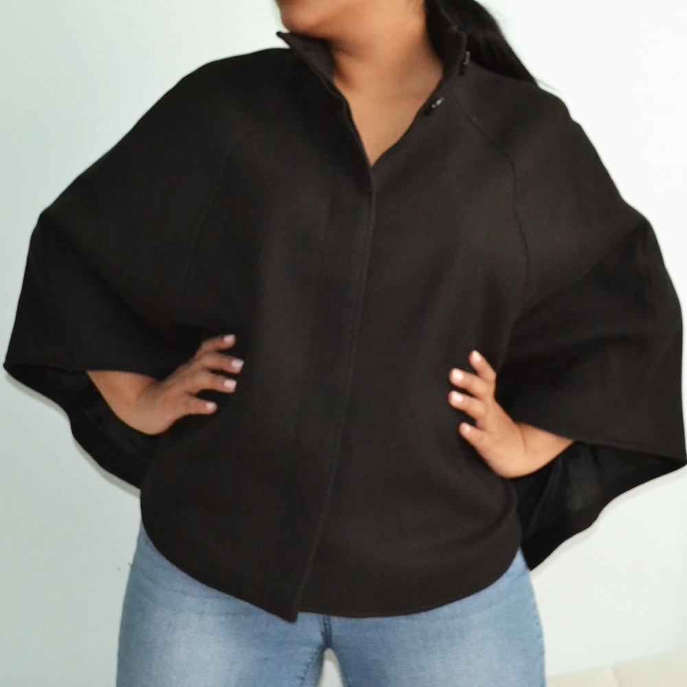 Cape in Textured Woven Fabric