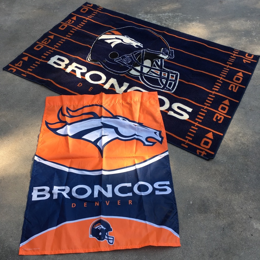 Denver Broncos Rug and flag