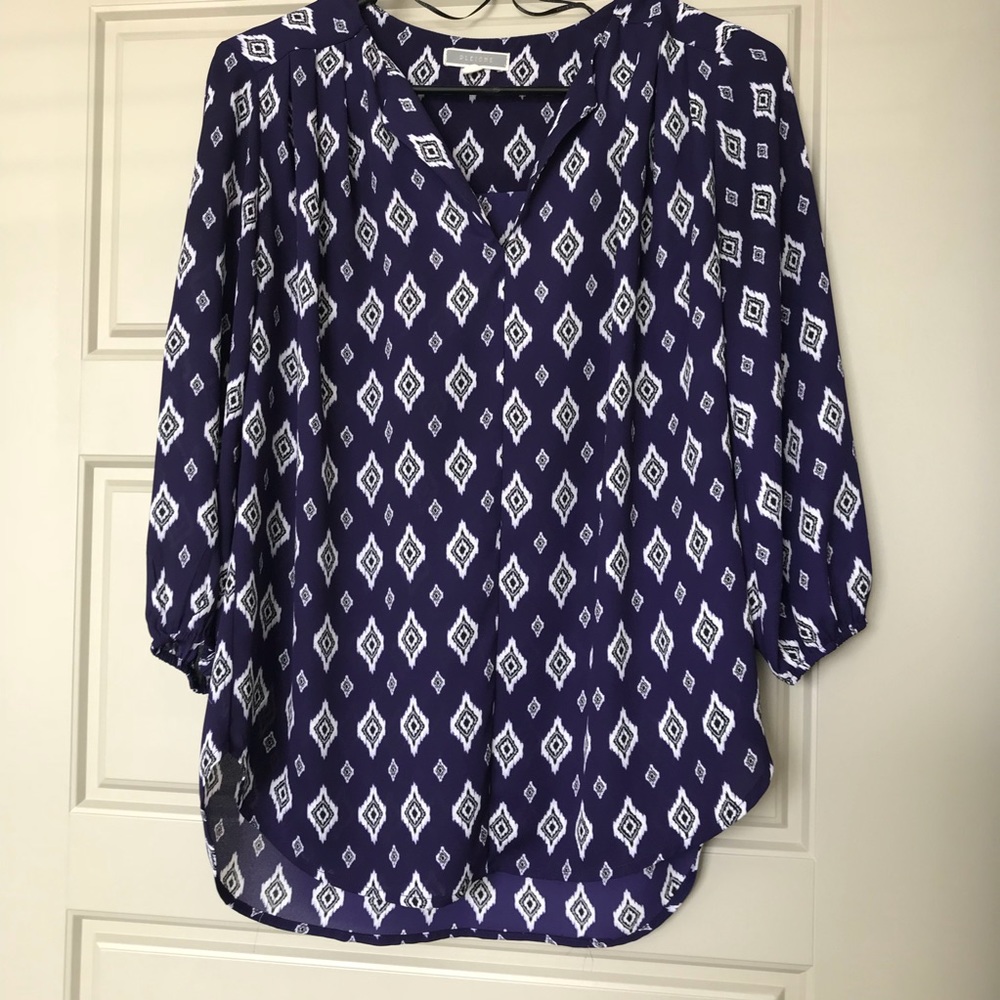 Pleione Geometric Blouse