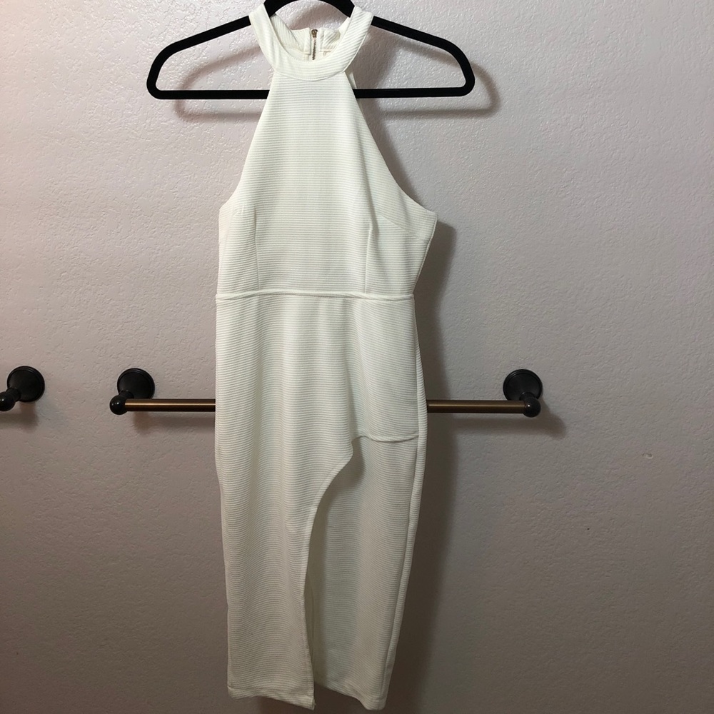 White bodycon midi dress