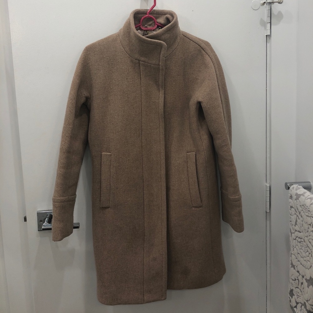 J. Crew Stadium Cloth Cocoon Coat - Sand Size 0