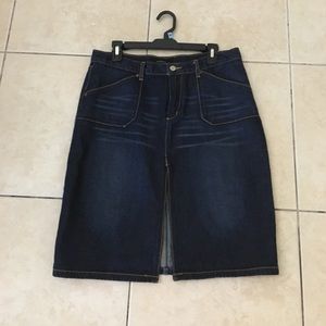 Express pencil denim skirt