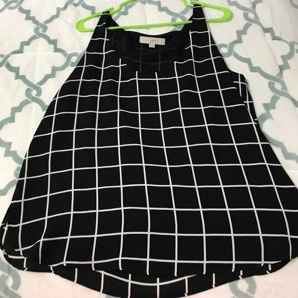 Loft tank (navy and white checker)