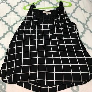 Loft tank (navy and white checker)