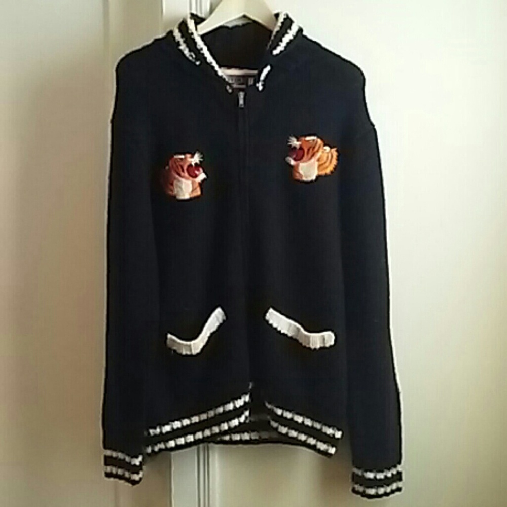 Houston rare tiger embroidered souvenir sweater