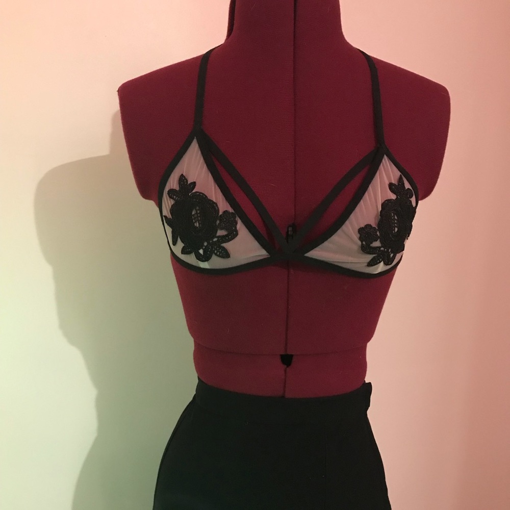 2013 Nastygal Bralette: Sheer Floral with Straps