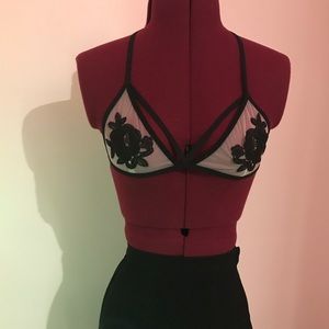 2013 Nastygal Bralette: Sheer Floral with Straps