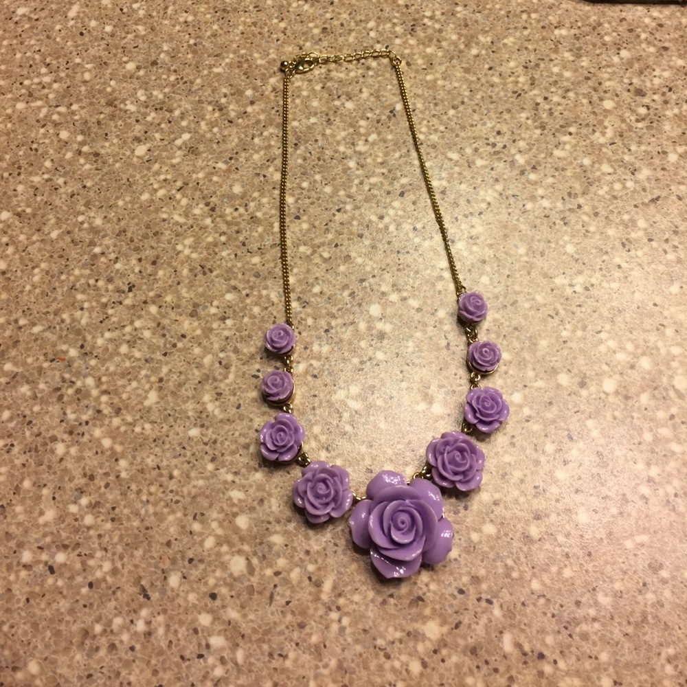Lavender Rose Statement Necklace