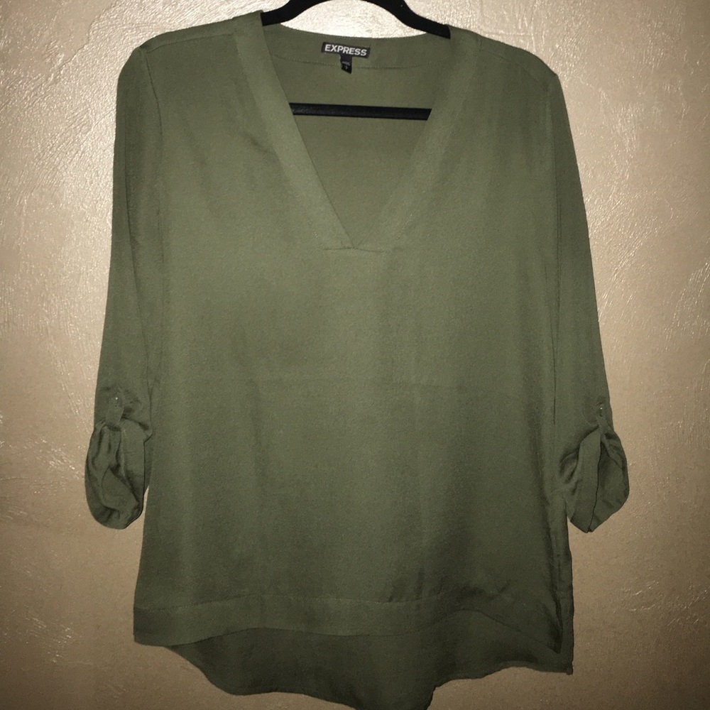 Express Green top 3/4 sleeves